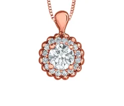 PENDENTIF EN OR SERTI DpiUN DIAMANT CANADIEN ET DE DIAMANTS