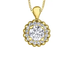 PENDENTIF EN OR SERTI DpiUN DIAMANT CANADIEN ET DE DIAMANTS