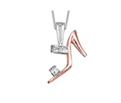 PENDENTIF ESCARPIN EN OR 2 TONS SERTI DE DIAMANTS