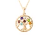 PENDENTIF FAMILIAL EN OR 10K BLANC SERTI DE 2 À 7 PIERRES VÉRITABLES