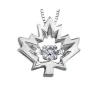 PENDENTIF FEUILLE DpiÉRABLE EN OR SERTI DpiUN DIAMANT CANADIEN DANSANT