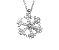 PENDENTIF FLOCON EN ARGENT RHODIÉ SERTI DE CUBIQUES ZIRCONIAS