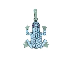 PENDENTIF GRENOUILLE EN OR SERTI DE CUBIQUES ZIRCONIAS