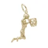 PENDENTIF JOUEUSE DE BASKETBALL EN ARGENT OU EN OR