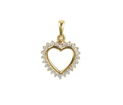 PENDENTIF 10K COEUR CZ 16.5MM