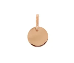PENDENTIF 10K ROSE PLAQUE RONDE 8MM