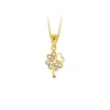 PENDENTIF 10K TRÈFLE 4 FEUILLES CZ