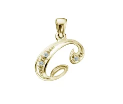 PENDENTIF LETTRE DE LpiALPHABET EN OR SERTI DE DIAMANTS