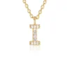PENDENTIF LETTRE I EN ARGENT/PVD OR SERTI DE CUBIQUES ZIRCONIAS