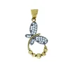 PENDENTIF LIBELLULE EN OR 2 TONS SERTI DE CUBIQUES ZIRCONIAS