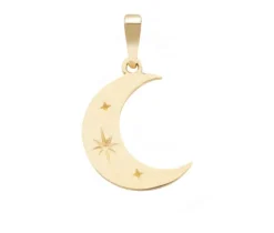 PENDENTIF LUNE ET ÉTOILES EN OR JAUNE