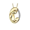 PENDENTIF MÈRE/ENFANT EN OR JAUNE SERTI DE DIAMANTS