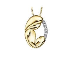 PENDENTIF MÈRE/ENFANT EN OR JAUNE SERTI DE DIAMANTS