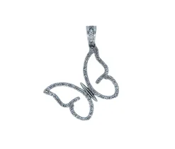 PENDENTIF PAPILLON EN OR BLANC SERTI DE CUBIQUES ZIRCONIAS