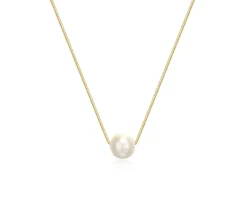 PENDENTIF PERLE SUR CHAINE EN ARGENT/PVD OR
