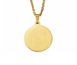 PENDENTIF PLAQUE RONDE EN ACIER GRAVABLE