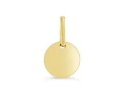 PENDENTIF PLAQUE RONDE EN OR JAUNE
