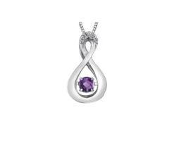 PENDENTIF PULSE EN OR SERTI DpiUNE PIERRE DE NAISSANCE DIVERSE ET DE DIAMANTS