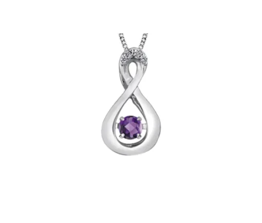 PENDENTIF PULSE EN OR SERTI DpiUNE PIERRE DE NAISSANCE DIVERSE ET DE DIAMANTS