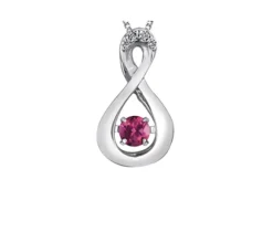 PENDENTIF PULSE EN OR SERTI DpiUNE PIERRE DE NAISSANCE DIVERSE ET DE DIAMANTS