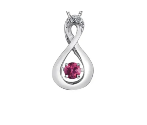 PENDENTIF PULSE EN OR SERTI DpiUNE PIERRE DE NAISSANCE DIVERSE ET DE DIAMANTS