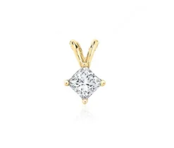 PENDENTIF SOLITAIRE EN OR JAUNE OU BLANC SERTI DpiUN CUBIQUE ZIRCONIA PRINCESSE