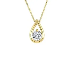 PENDENTIF SOLITAIRE EN OR SERTI DpiUN DIAMANT DE LABORATOIRE