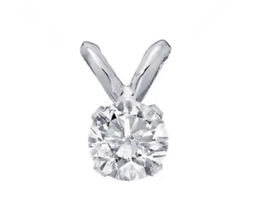 PENDENTIF SOLITAIRE EN OR JAUNE OU BLANC SERTI DpiUN CUBIQUE ZIRCONIA