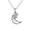 PENDENTIF ÉTOILE ET LUNE EN ARGENT RHODIÉ SERTI DE CUBIQUES ZIRCONIAS ET DE NACRE DE PERLE