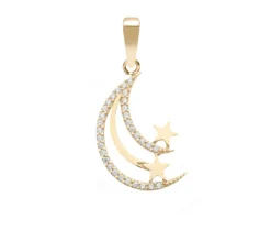PENDENTIF ÉTOILES FILANTE EN OR SERTI DE CUBIQUES ZIRCONIAS