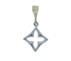 PENDENTIF TRÈFLE DANS UN LOSANGE EN OR 2 TONS