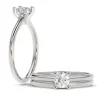 SUPERBE BAGUE EN OR 14K BLANC SERTIE DpiUN DIAMANT DE LABORATOIRE DpiUN CARAT