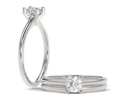 SUPERBE BAGUE EN OR 14K BLANC SERTIE DpiUN DIAMANT DE LABORATOIRE DpiUN CARAT