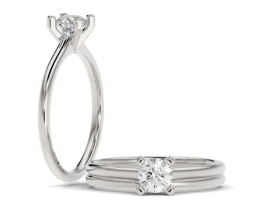 SUPERBE BAGUE EN OR 14K BLANC SERTIE DpiUN DIAMANT DE LABORATOIRE DpiUN CARAT